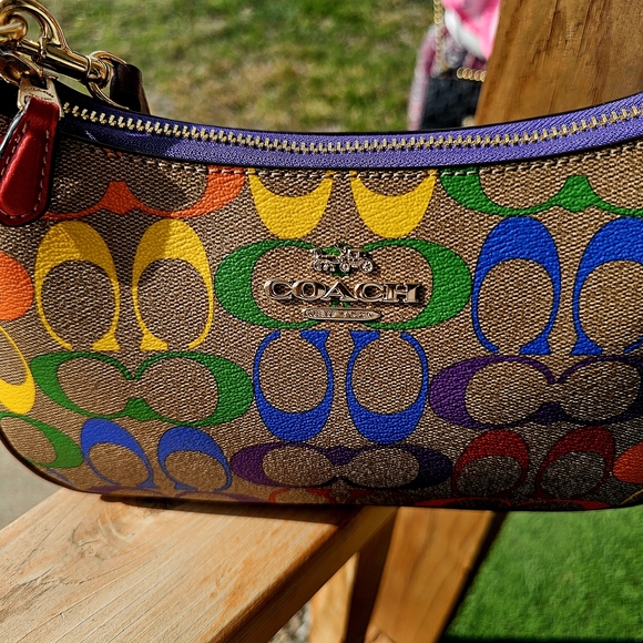 Coach Multicolor Shoulder Bag with Rainbow Strap - Picture 3 of 3